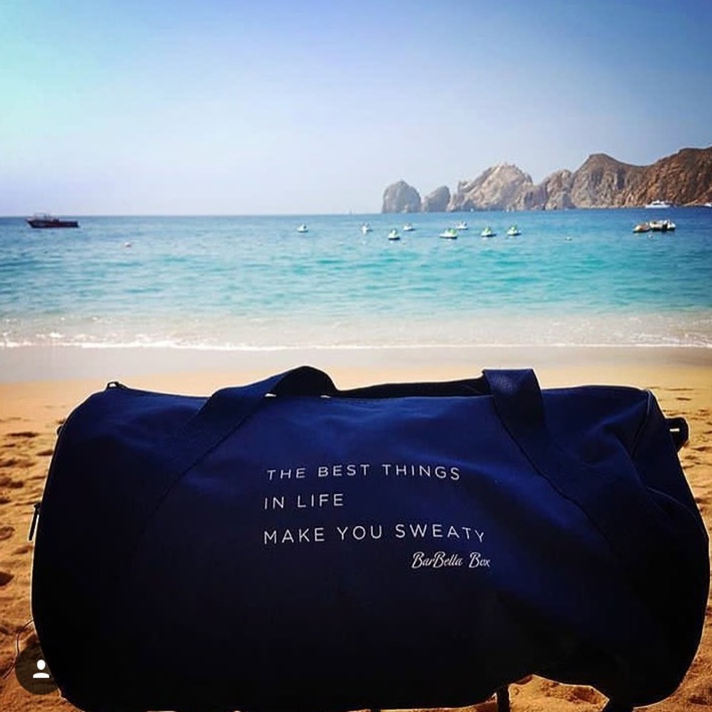 Barbells Navy Blue Gym Bag